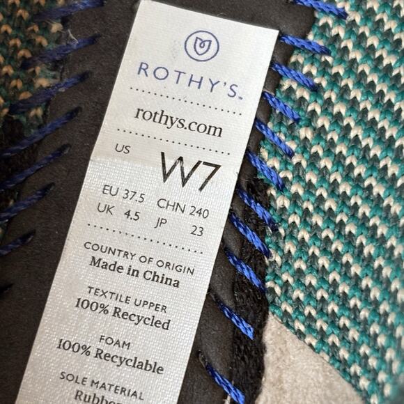 Rothy’s The Point Moroccan Green Limited Edition Shoes Flats Women’s Size 7 - Picture 13 of 13